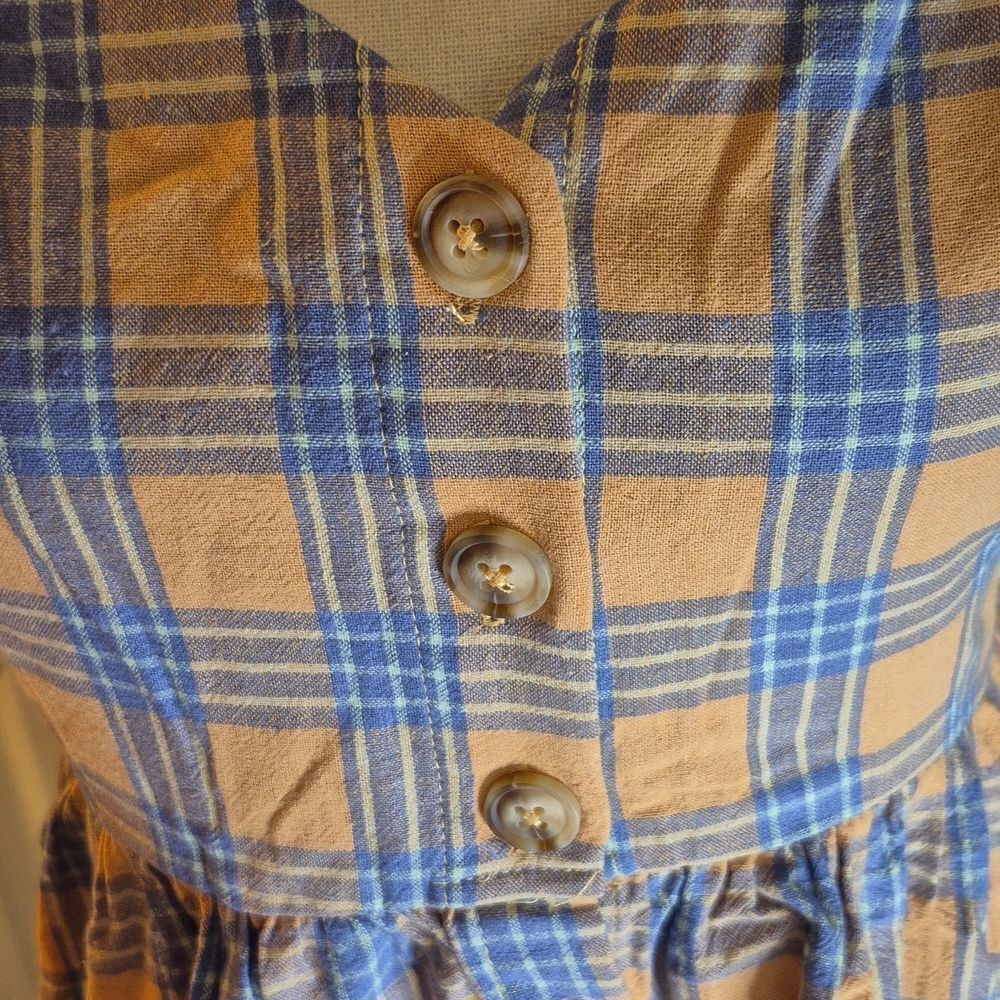 Gilla Sz L Cotton Plaid Button-Down Dress - Picture 10 of 10